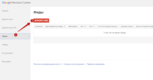фид товара в Google Shopping (Merchant)